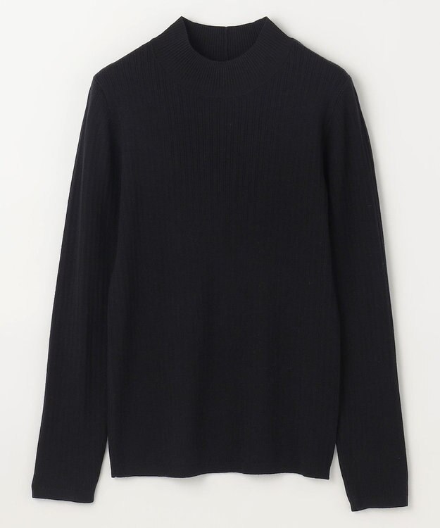 ANY 【洗濯機可】ランダムリブハイネックニット ブラック