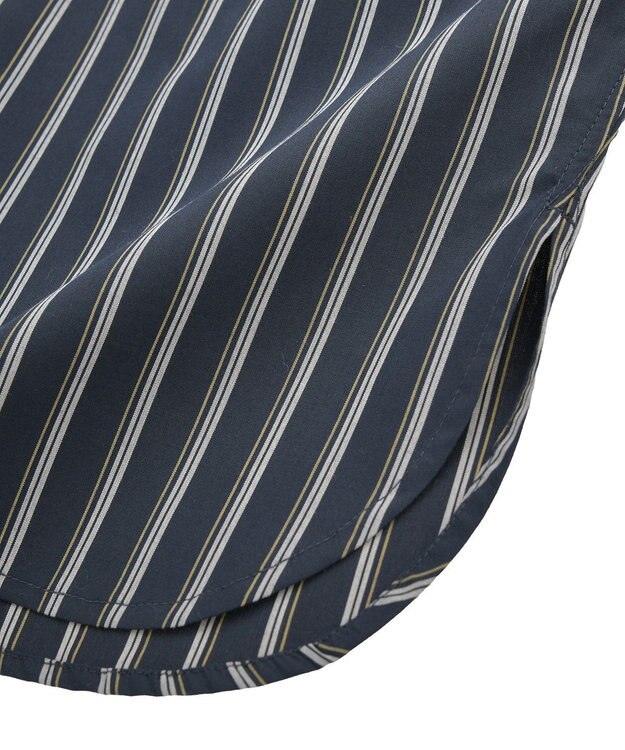 AMERICAN HOLIC イージーケアオーバーチュニックシャツ Stripe Navy