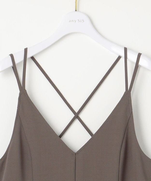 ANY SIS S 【低身長企画】フレアキャミソール ワンピース モカグレー