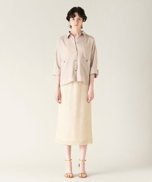 GRACE CONTINENTAL コクーンシルエットシャツ ベージュ