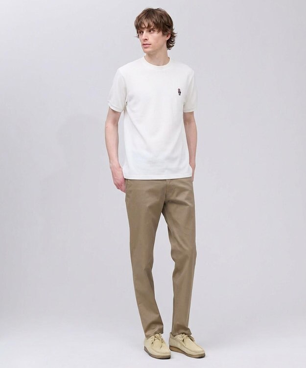 J.PRESS MEN 新デザイン【BULLDOG BOY】カノコレジメン クルーネック Tシャツ ホワイト系