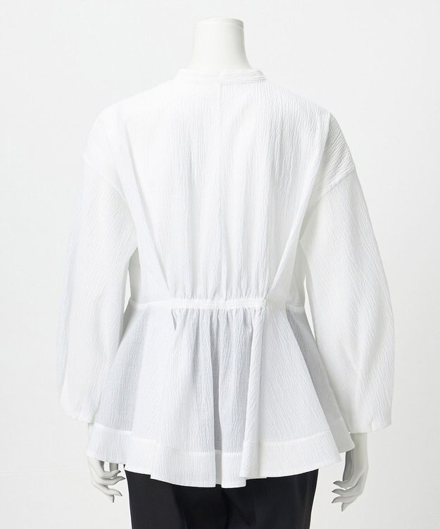 23区 【エステータ】サッカーオーガンジー タックブラウス ホワイト系