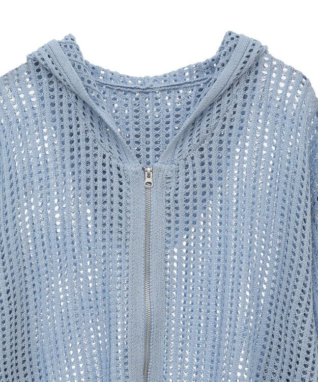 Green Parks メッシュニットパーカー Sax