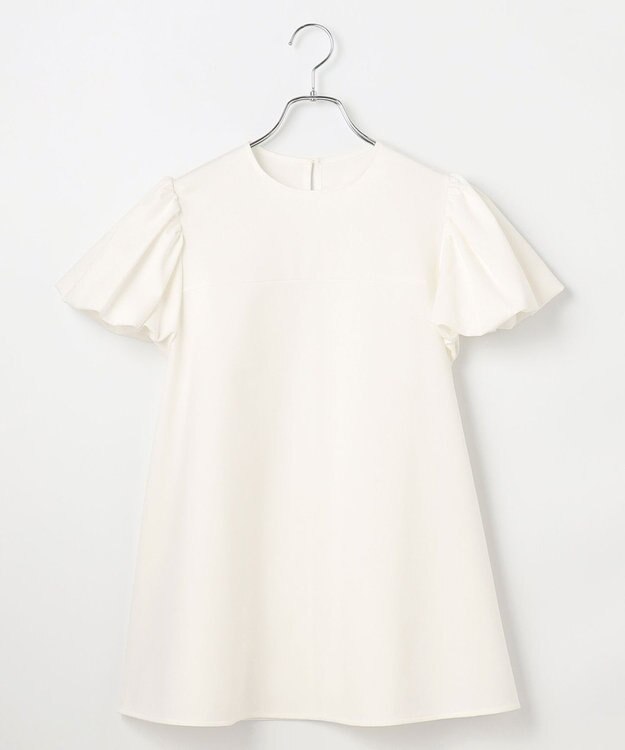 #Newans 【洗える】Aラインパフスリーブカットソー ホワイト