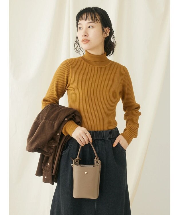 CRAFT STANDARD BOUTIQUE ウォッシャブルリブタートルニットプルオーバー Mustard