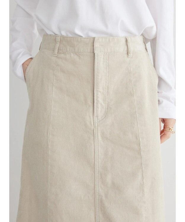 AMERICAN HOLIC コーデュロイＡラインスカート Ivory