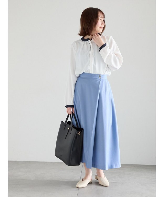 Te chichi アシメタックフレアスカート サックスブルー