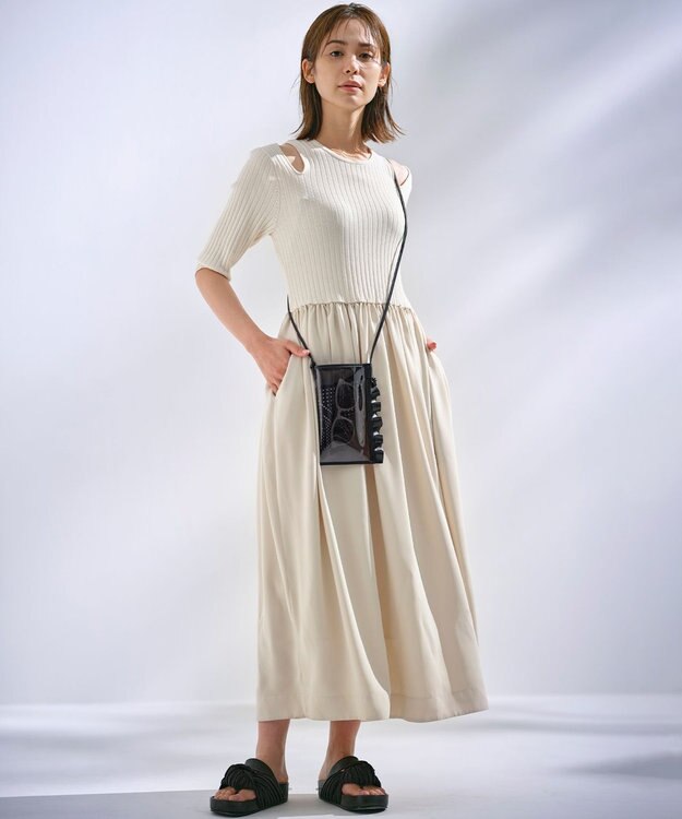 組曲 L 【組曲×setsuko sagittaire】ニットコンビドレス シャンパンベージュ系