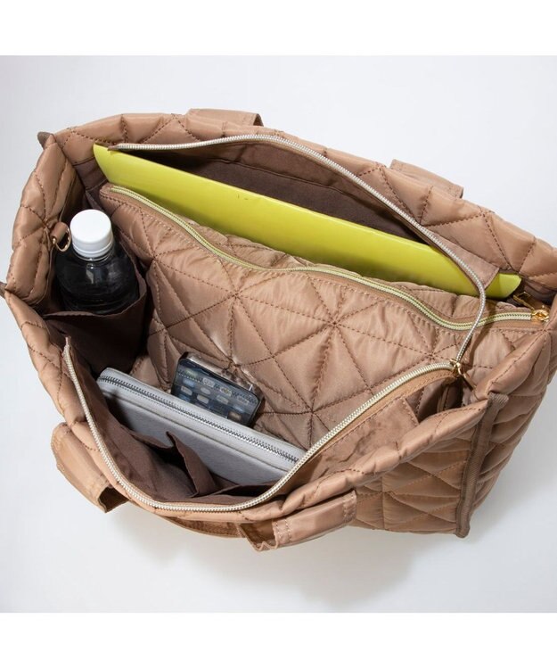 UNBILLION カシュカシュ cachecache / ボックスパテッドキルト2wayトート キャメル