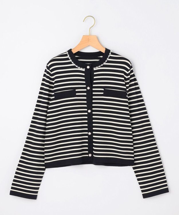 組曲 L 【先行予約・WEB限定】クリアストレッチビジューレーン カーディガン ブラック系2