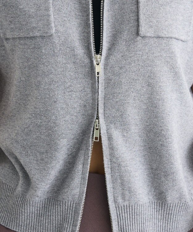 CRAFT STANDARD BOUTIQUE 衿付きジップベスト Gray Mixture