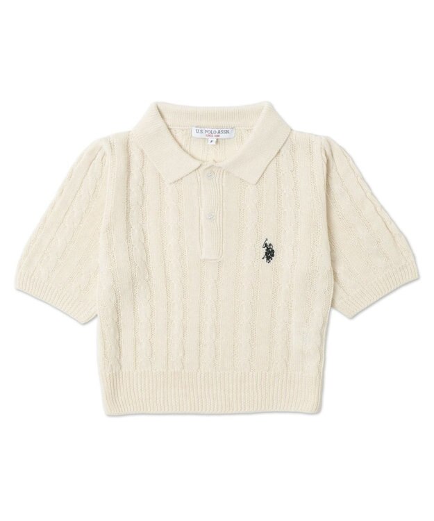 WEGO 別注USPOLO　ケーブルニットポロ ホワイトアイボリー