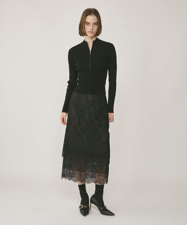 GRACE CONTINENTAL レースレイヤードスカート ブラック