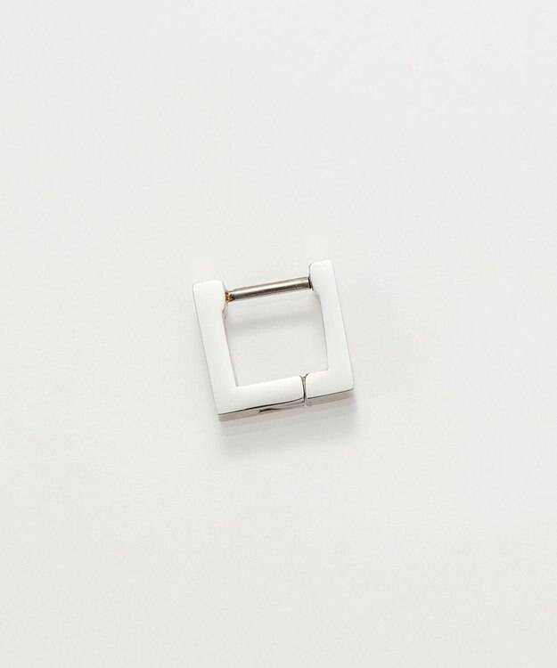 Phoebe 【金属アレルギー対応】ストレートスクエアフープピアス　シルバー/サージカルステンレス（片耳） シルバー