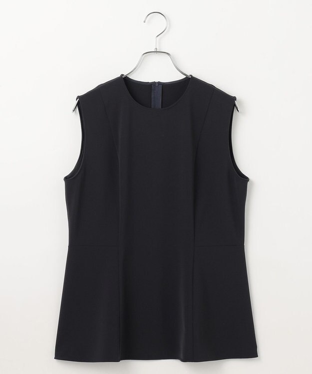 #Newans ＜亀恭子さんコラボ＞取り外し可能ケープ付きペプラムブラウス ネイビー