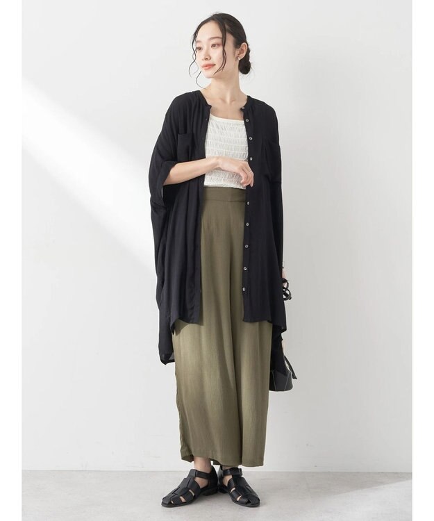 earth music&ecology レーヨンクレープイージーパンツ Khaki