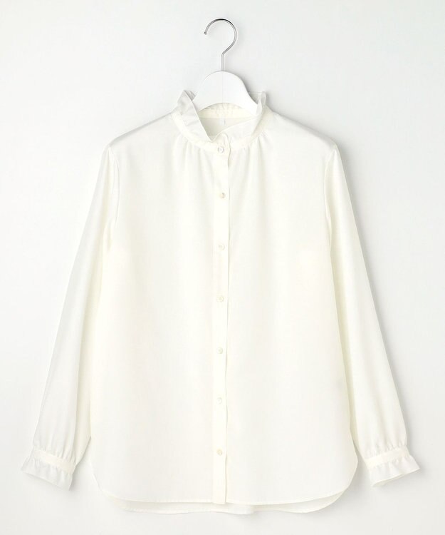 J.PRESS LADIES フルダルスパンマイクロピーチ ブラウス オフホワイト系