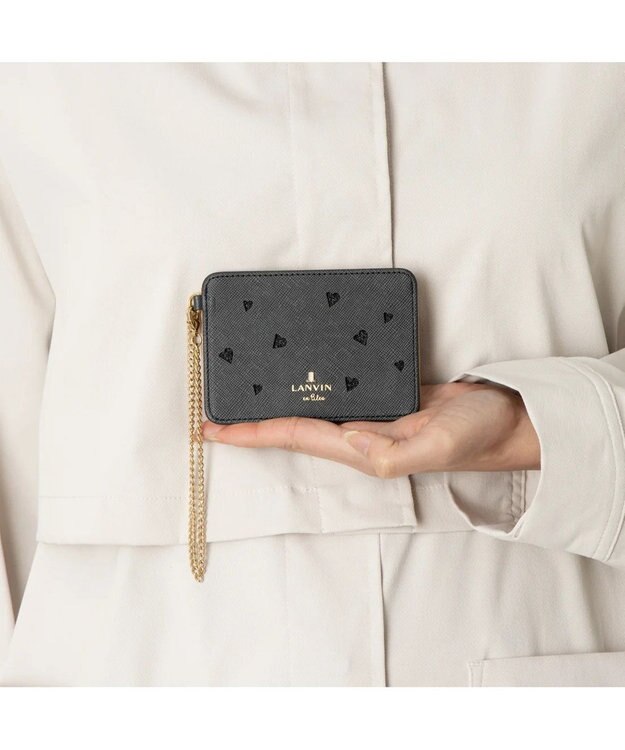 LANVIN en Bleu リュクサンブールハート パスケース ネイビー