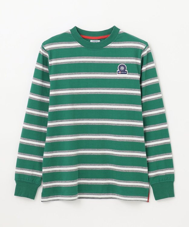 J.PRESS KIDS 【140-170cm】ボーダー 長袖Tシャツ グリーン系1