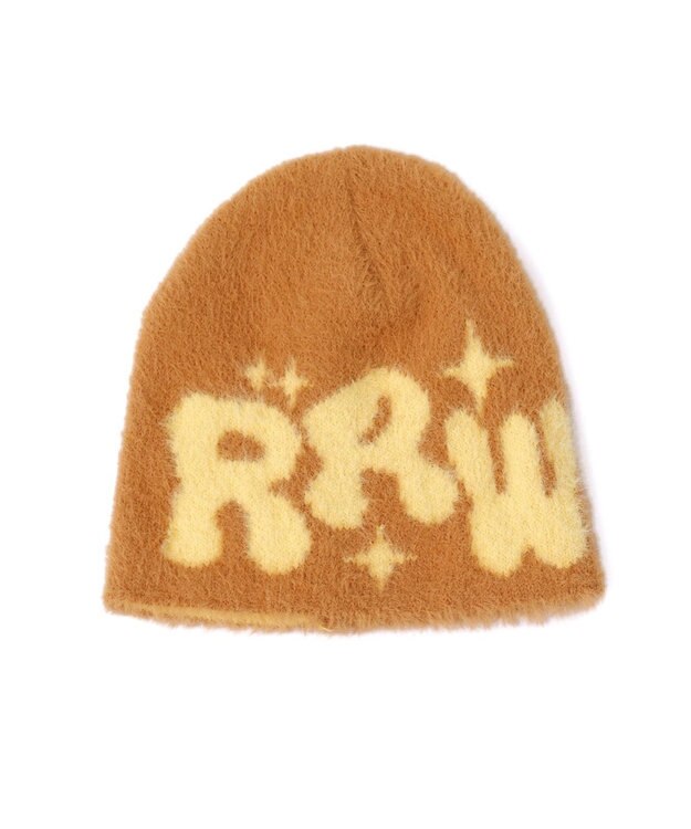 WEGO シャギーキラキラロゴニットキャップ オレンジ