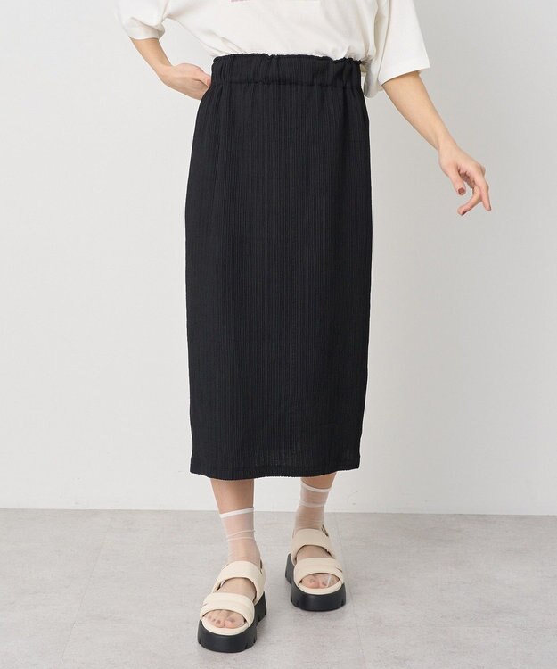 earth music&ecology 選べる丈カットナロースカート Black