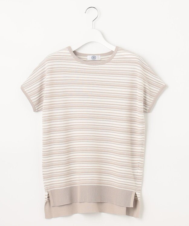 J.PRESS LADIES 【洗える・抗菌防臭】コットンアセテート ランダムガーター柄 ニット ベージュ系1