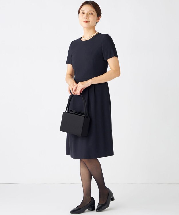 組曲 NOIR インナーマグネット リボンバッグ ブラック系