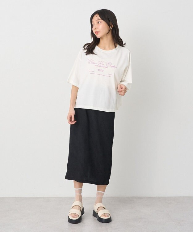 earth music&ecology 選べる丈カットナロースカート Black