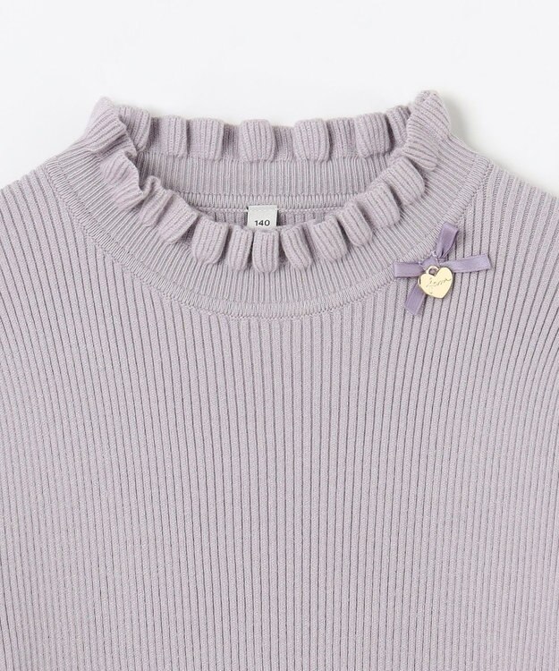 ANY KIDS 首フリルしあわせタッチニット サックスブルー