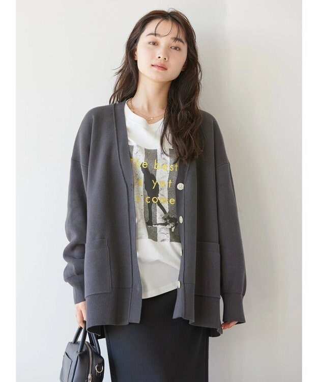AMERICAN HOLIC Ｖネックニットカーディガン Charcoal Gray