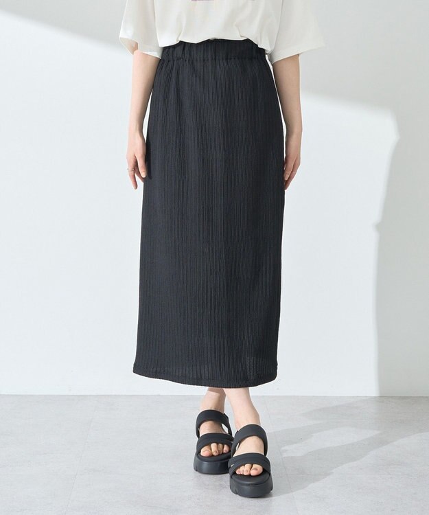 earth music&ecology 選べる丈カットナロースカート Black