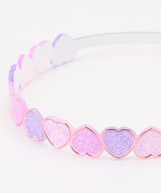 ANY KIDS キラキラ ハート カチューシャ パープルレインボー