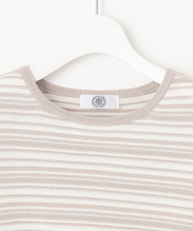 J.PRESS LADIES 【洗える・抗菌防臭】コットンアセテート ランダムガーター柄 ニット ベージュ系1