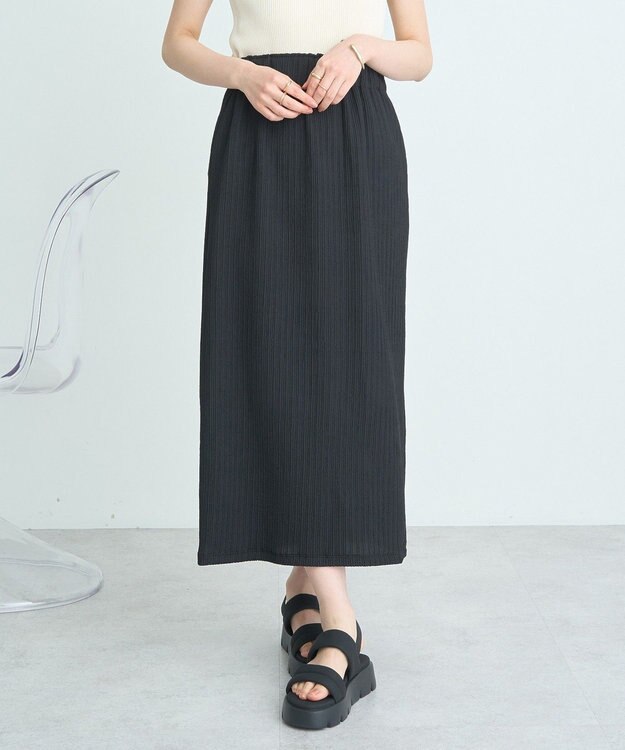 earth music&ecology 選べる丈カットナロースカート Black