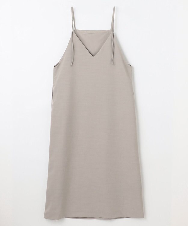ANY L 【洗濯機可/セットアップ可/UVケア/速乾/イージーケア】サラサラテックリネンキャミソールワンピース グレージュ