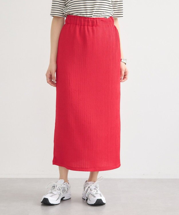 earth music&ecology 選べる丈カットナロースカート Red