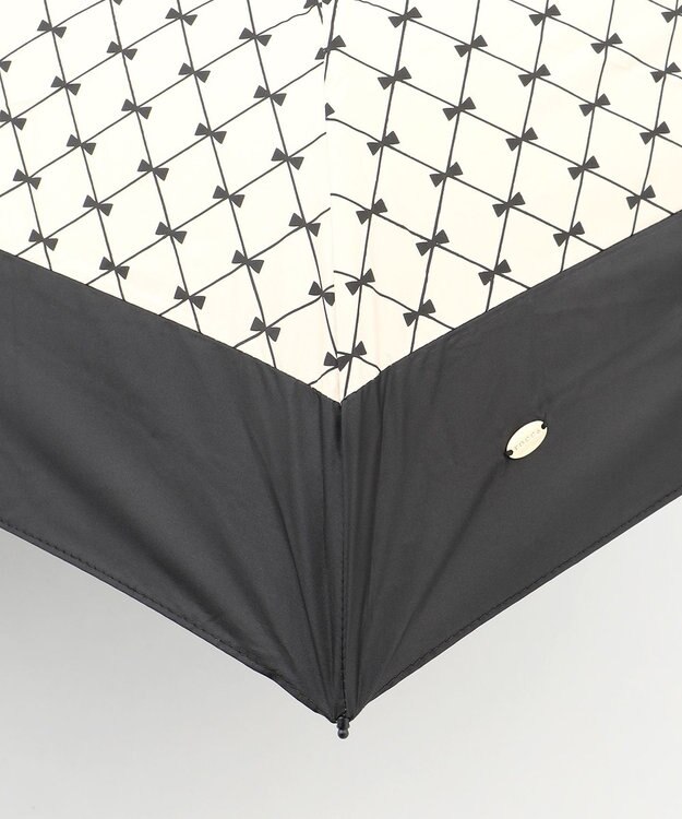 TOCCA 【晴雨兼用・UVカット率(紫外線遮蔽率)99.9%以上・遮光率99.9%以上・防水】CHECKER RIBBON LIGHT UMBRELLA 超軽量折り畳み傘 ベージュ系