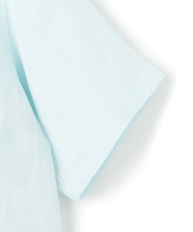 23区 L 【Oggi7月号掲載/洗える】LIBECOリネン クロップド デザイン シャツ スカイブルー系