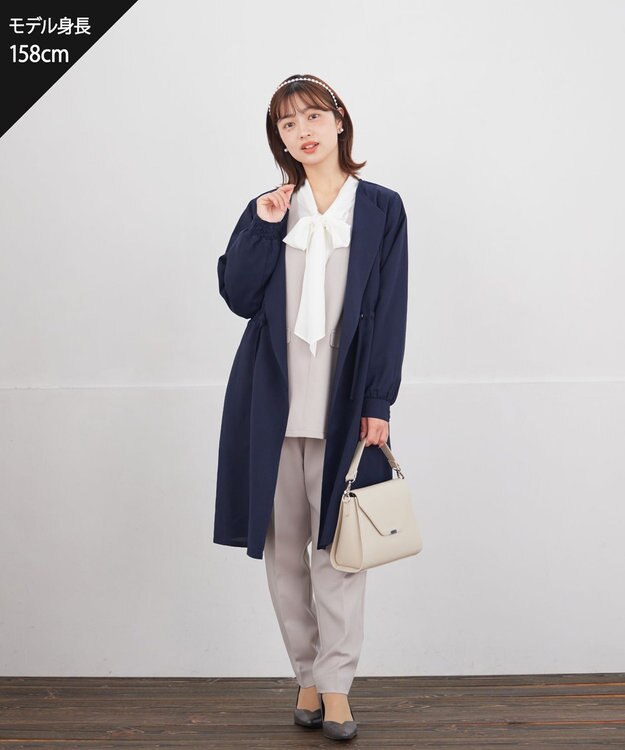 Tiaclasse タックヨーク着流しパフスリ－ブコート ネイビー