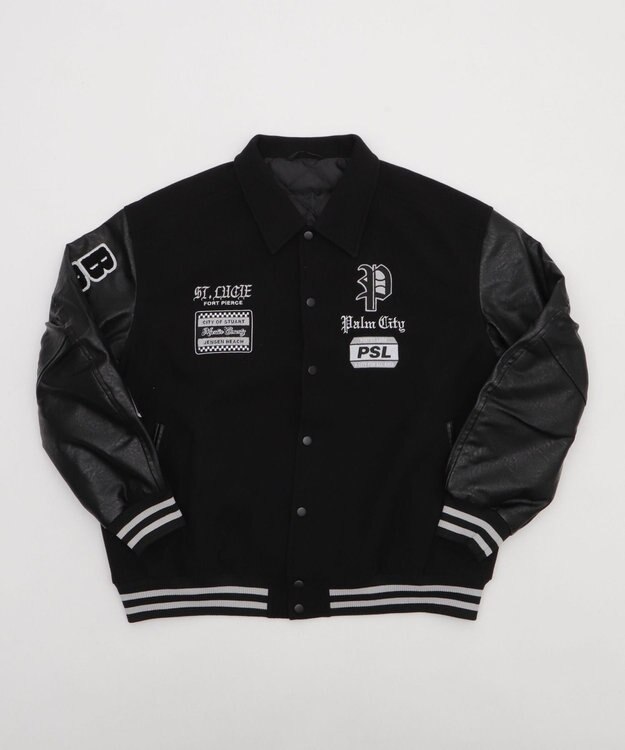 WEGO 【25年秋冬新作/ユニセックス着用ITEM/SMLサイズ展開】メルトンワッペンスタジャン ブラックその他