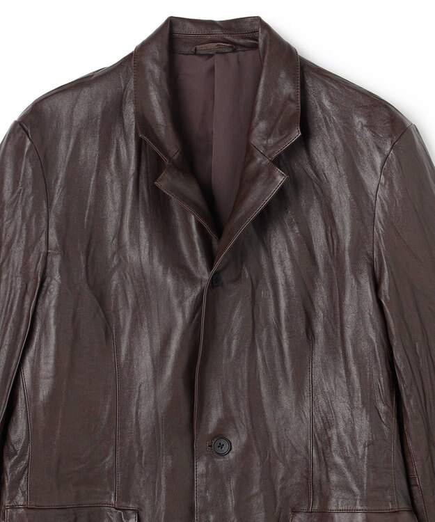 JOSEPH HOMME 【洗い加工】シュリンクエアレザー 　ジャケット ダークブラウン系