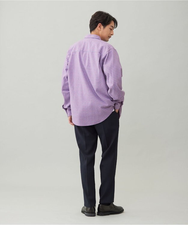 UNFILO MENS 【男女兼用】クリーンチェック ネルシャツ ワインチェック