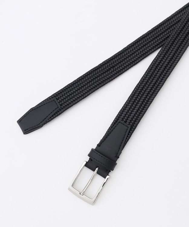 JOSEPH HOMME 【イタリア素材使用/日本製】レザーメッシュストレッチ　ベルト ブラック系