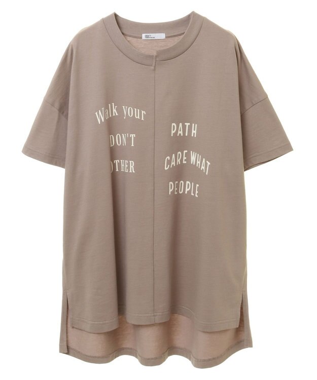 CRAFT STANDARD BOUTIQUE リメイクロゴ半袖Tee Pink Beige