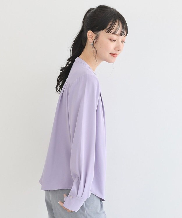 earth music&ecology フロントタックブラウス Lavender