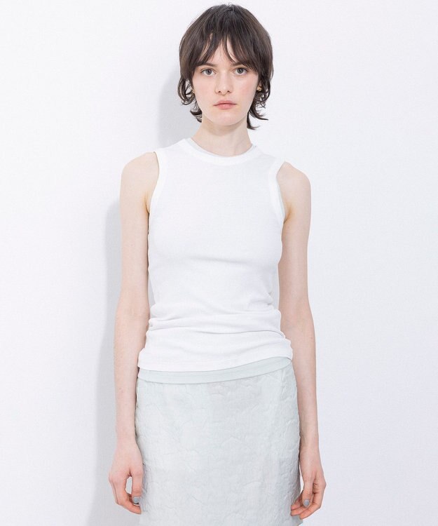 NAVE 【Nave・洗える】ガーゼフライス タンクトップ ホワイト系