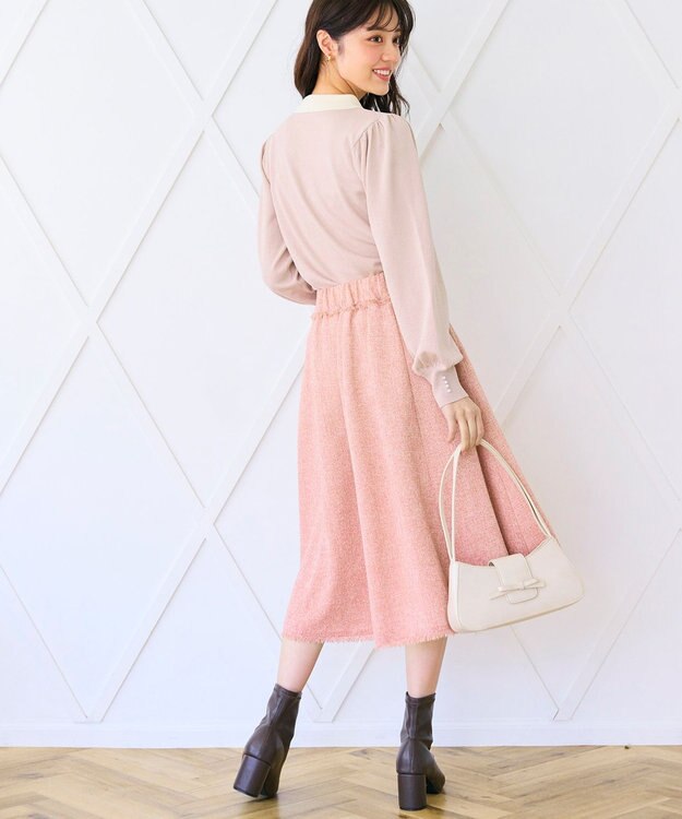 Feroux 【洗える】襟付きニット プルオーバー ピンク系