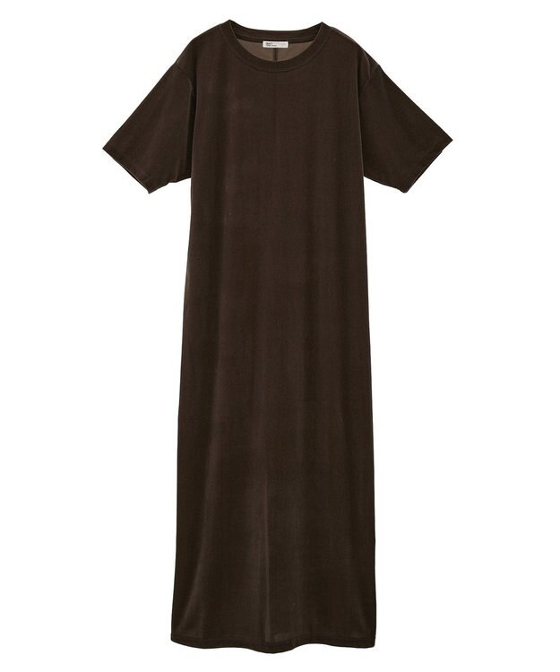 CRAFT STANDARD BOUTIQUE ベロアハーフスリーブワンピース Brown