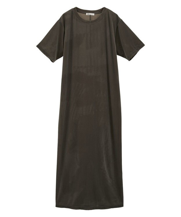 CRAFT STANDARD BOUTIQUE ベロアハーフスリーブワンピース Dark Gray Mixture