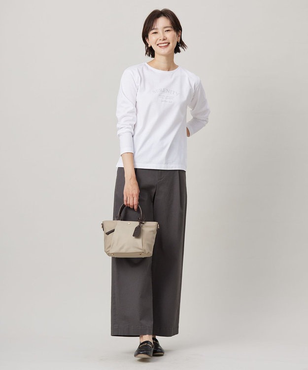 J.PRESS LADIES ロゴ Tシャツ ホワイト系